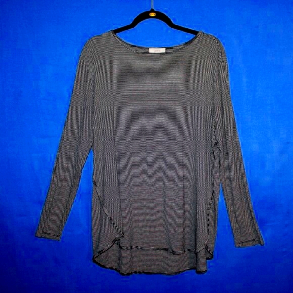 LOFT Outlet Striped Long Sleeve Shirt - Women's Size XL - Black & White Tunic